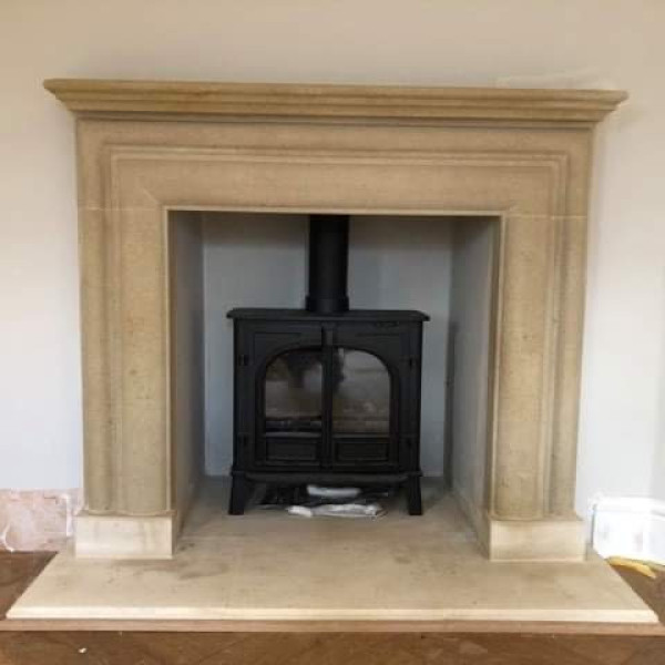 2 hand carved Bath stone fireplaces
