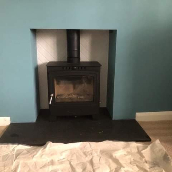 Bath stone fire surround fitted