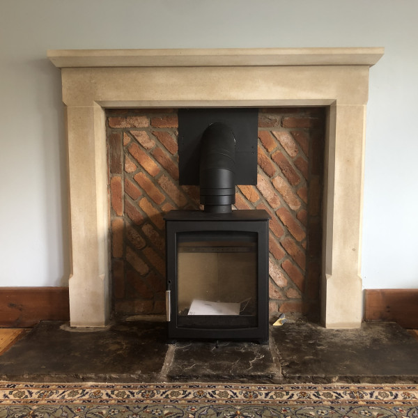 Bath stone fire surround made to measure and fitted today
