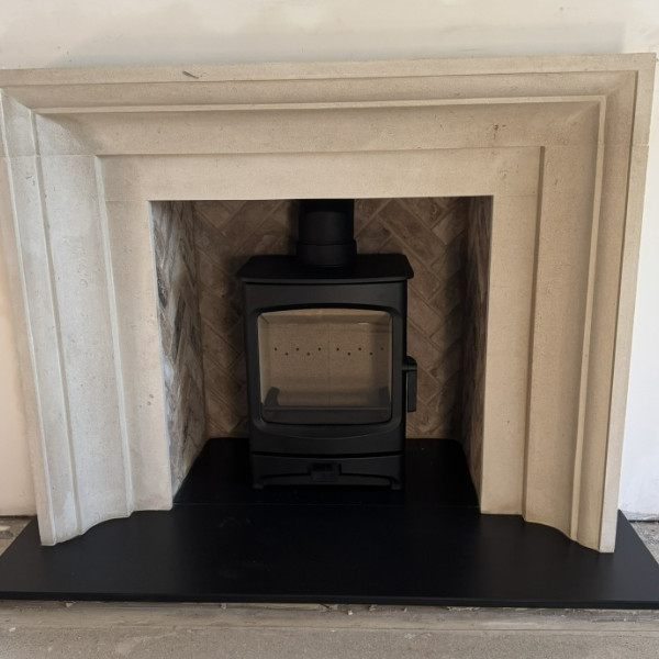 Bath stone fire surround made to measure recently fitted