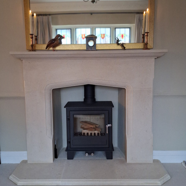 Bath stone fireplace - happy customers