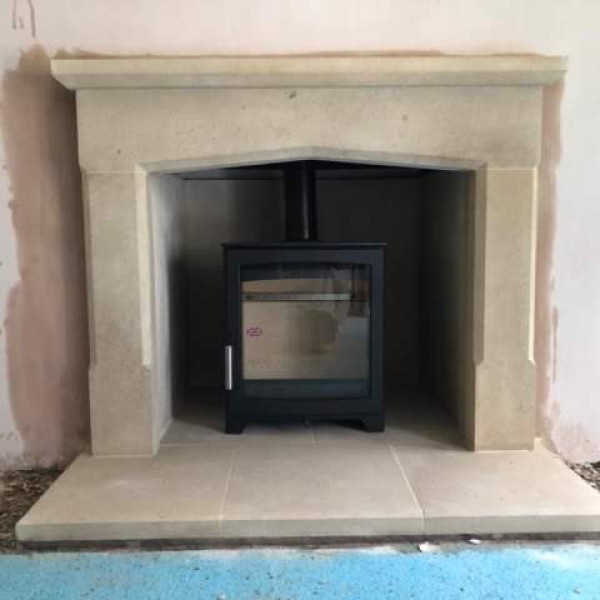 Bath stone fireplace made to measure and fitted today