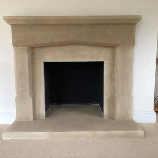 Bath stone fireplace made to measure installed today