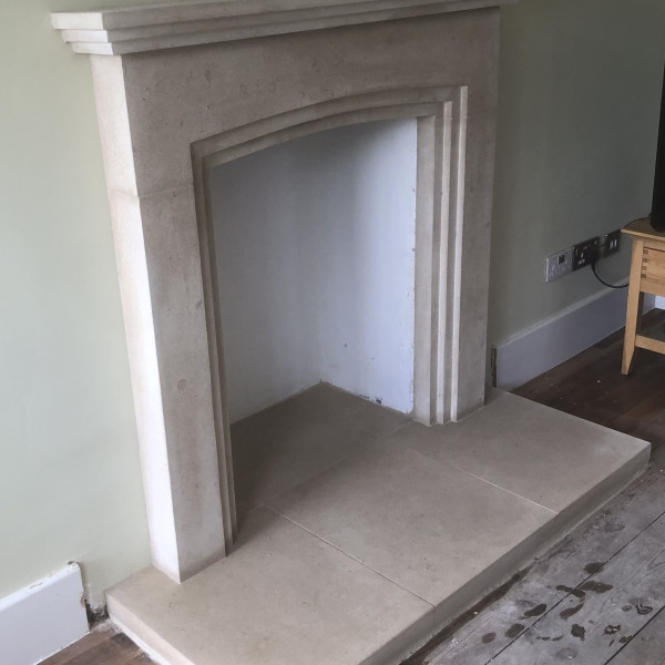 Bath stone fireplace The Jasper installed
