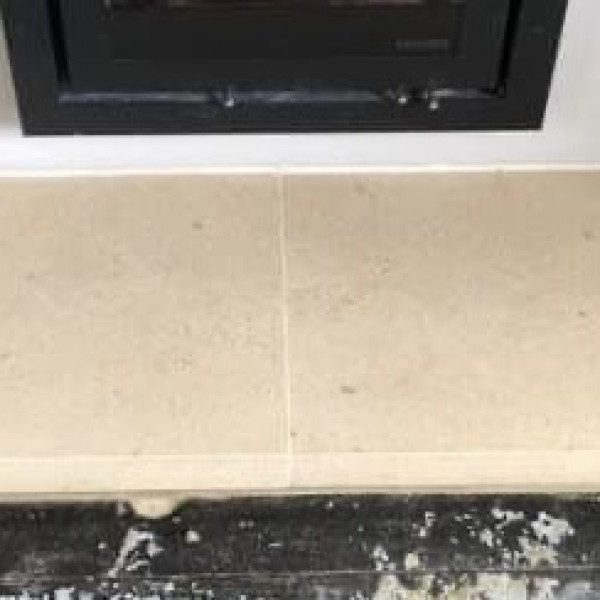 Bath stone hearths installation