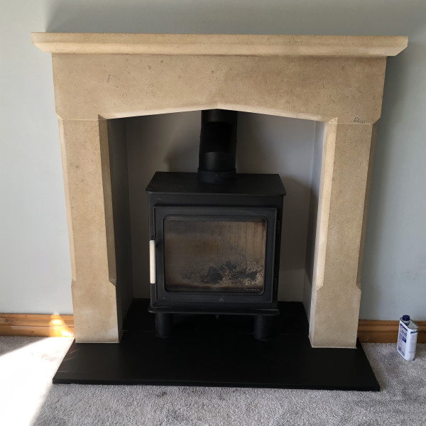Bath stone surround fitting this week