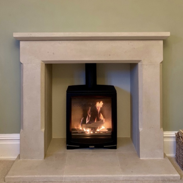 Beautiful hand carved solid Bath stone fireplace and hearths