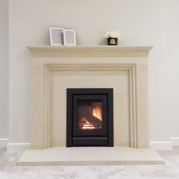 Beautiful hand carved The Jasper solid bath stone fireplace and hearths