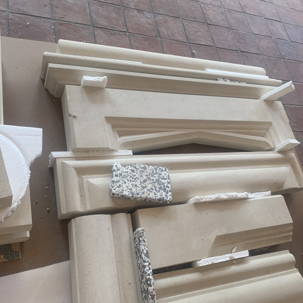 Busy few weeks carving stone fireplaces, delivering and installations