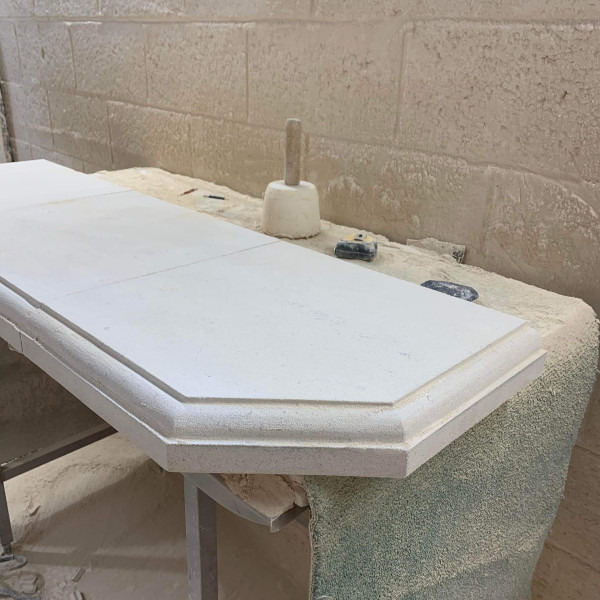 Hand carved bullnose Bath stone hearths