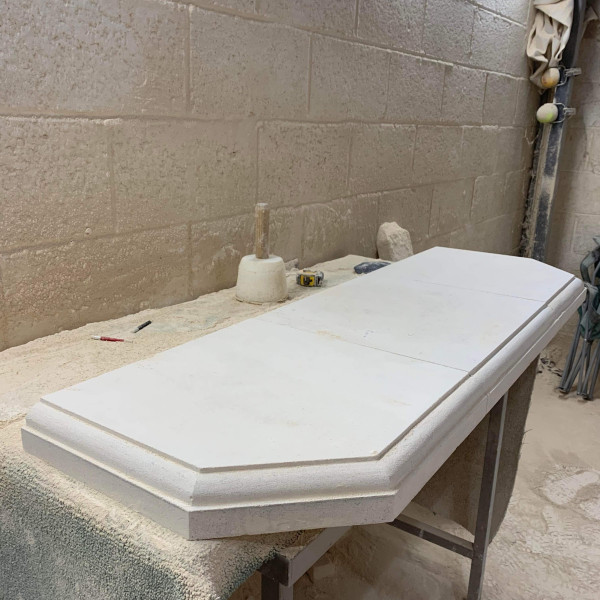 Hand carved bullnose Bath stone hearths