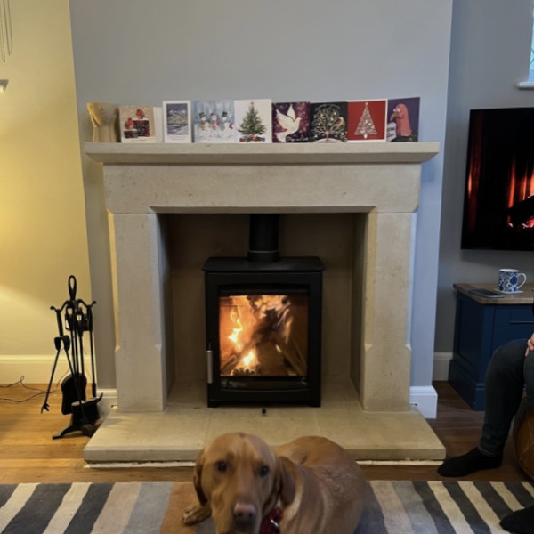 Happy customers. - natural stone fireplace