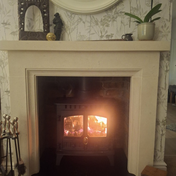 Lovely review and  photo of the Zircon Bath stone fire surround