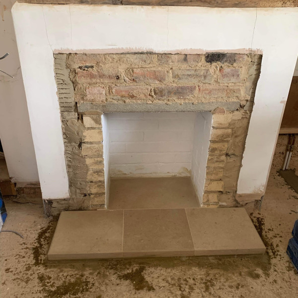 Made to measure hearths fitted by Lewis today