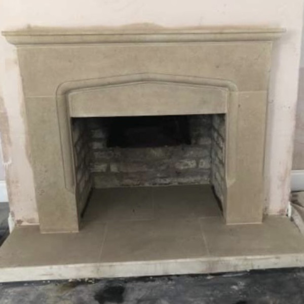 Made to measure solid Bath stone fireplace with hearths