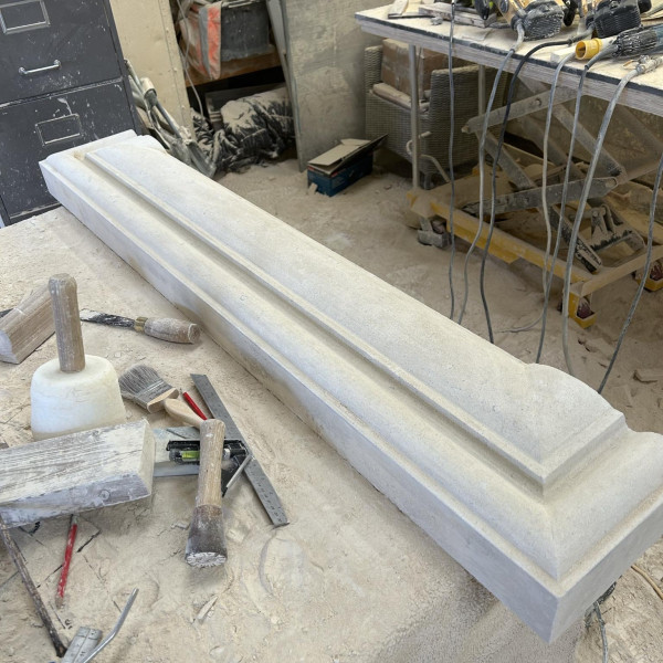 Onyx stone fireplace lintel