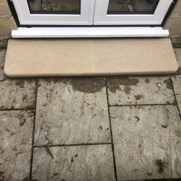 Outside stone step made to Measure and fitted