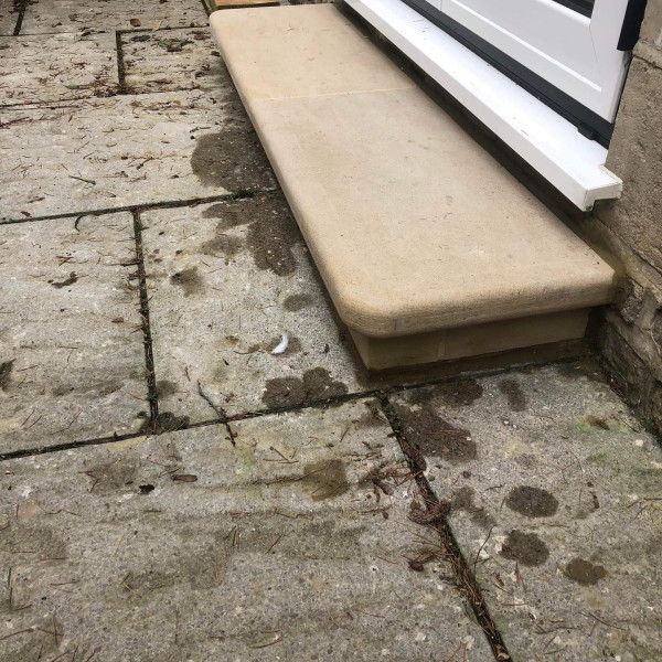 Outside stone step made to Measure and fitted
