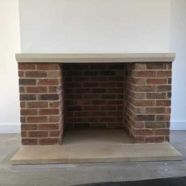 Solid Bath stone hearths and mantle