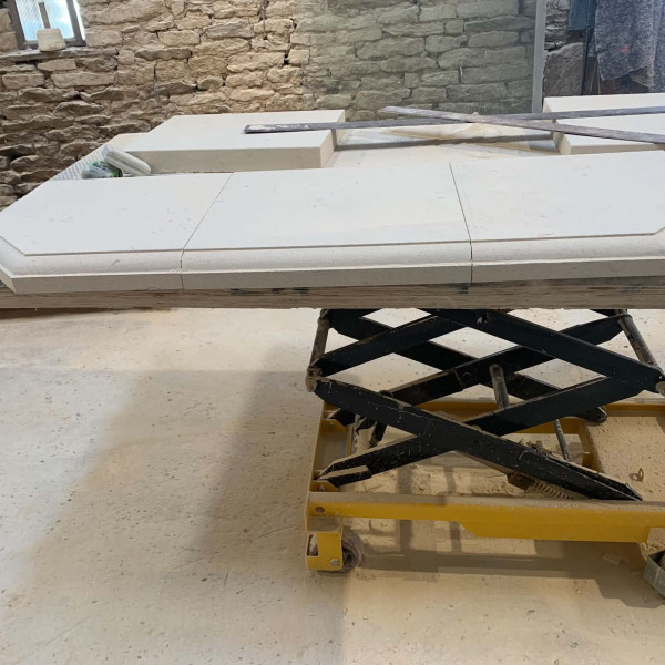 Stone bullnose hearths