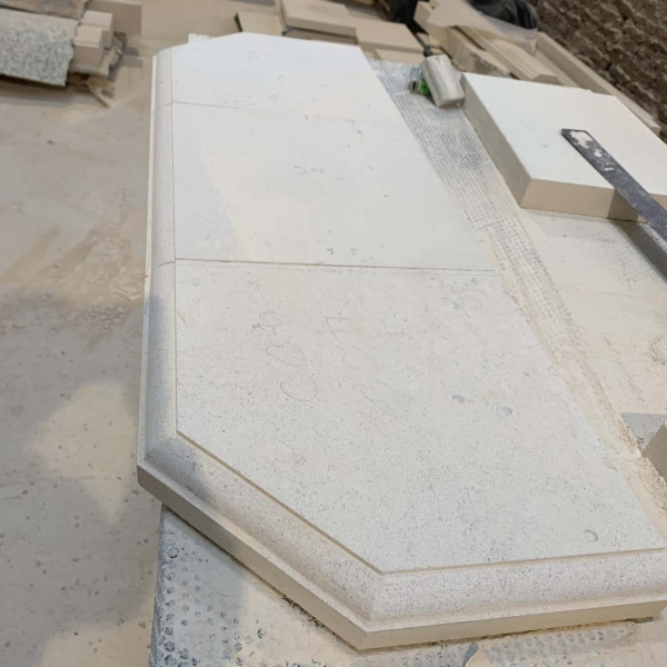 Stone bullnose hearths