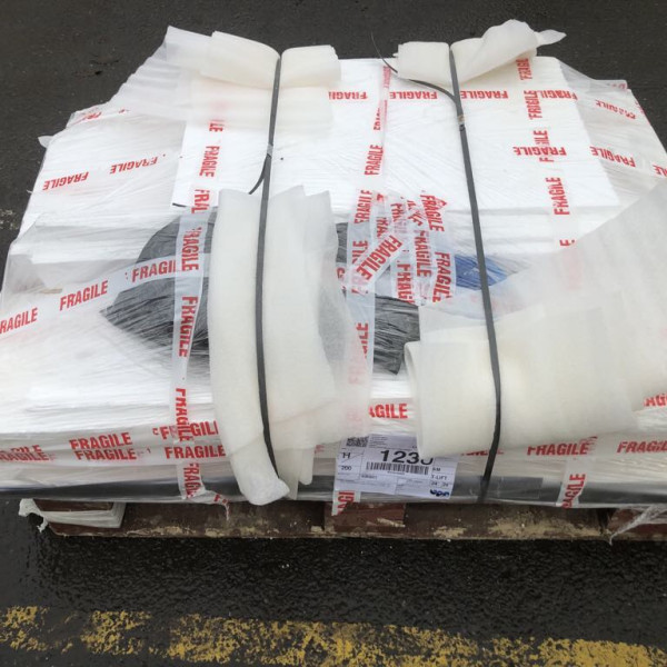 Stone fireplace palletised ready for delivery