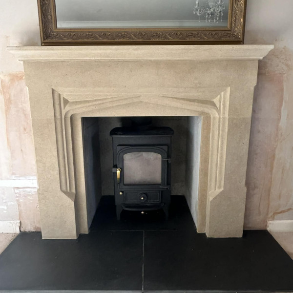 The Melanite Bath stone fire surround made to measure