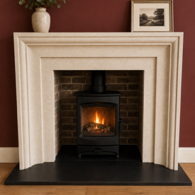 Stunning hand carved British natural solid Bath stone fire surround- The Garnett