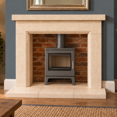 The Campden Hand carved solid natural Bath stone fire surround