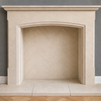 Solid natural Bath stone fireplace complete with 3 piece outer hearths - The Amethyst