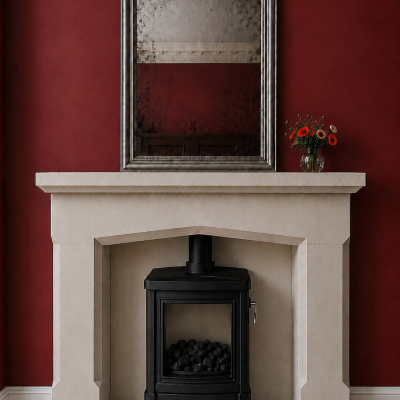 The Moonstone natural Bath stone English fireplace surround hand carved choice of outer hearths