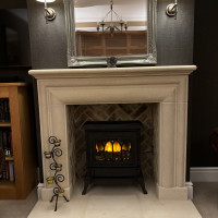 The Onyx Hand carved beautiful fireplace natural Bath stone fireplace with outer hearths