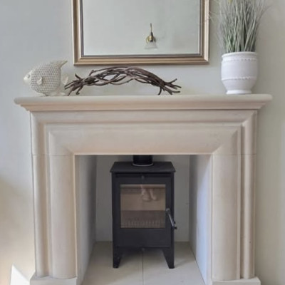 The Onyx Hand carved beautiful fireplace natural Bath stone fireplace with outer hearths