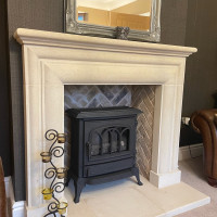The Onyx Hand carved beautiful fireplace natural Bath stone fireplace with outer hearths