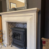 The Onyx Hand carved beautiful fireplace natural Bath stone fireplace with outer hearths