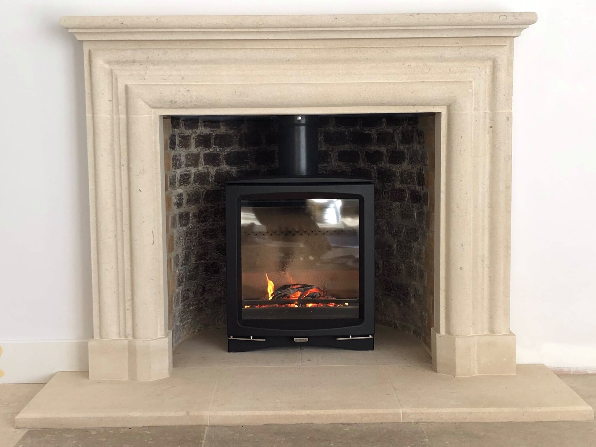 The Onyx Hand carved beautiful fireplace natural Bath stone fireplace with outer hearths