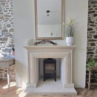 The Onyx Hand carved beautiful fireplace natural Bath stone fireplace with outer hearths