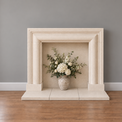 Hand carved solid Bath stone fireplace The Pearl   We offer a made to measure and bespoke fireplace