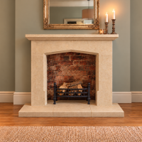 The Peridot hand carved Stone fireplace carved from solid natural Bath stone surround