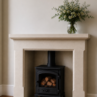 Beautiful British Bath stone hand carved natural fireplace surround The Sapphire
