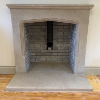 The Sunstone natural Bath stone fireplace surround with outer hearths