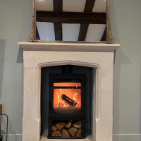 The Sunstone natural Bath stone fireplace surround with outer hearths