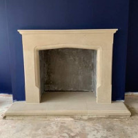 The Sunstone natural Bath stone fireplace surround with outer hearths