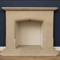 The Sunstone natural Bath stone fireplace surround with outer hearths