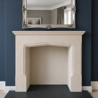 The Sunstone natural Bath stone fireplace surround with outer hearths