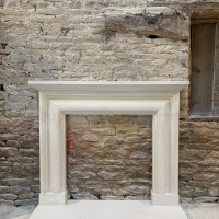 Hand carved solid natural English stone surround fireplace complete with outer hearths in stone or riven slate The Tanzanite
