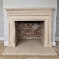 The Topaz Bath stone fireplace with outer hearths