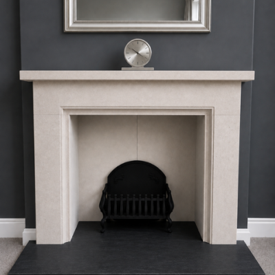 The Zircon stone fireplace suround in natural solid Bath stone